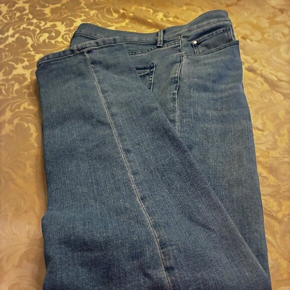 Ann Taylor Factory: The Mid Rise Straight Jeans Curvy Fit - Classic Wash - SZ 8 - Picture 2 of 8
